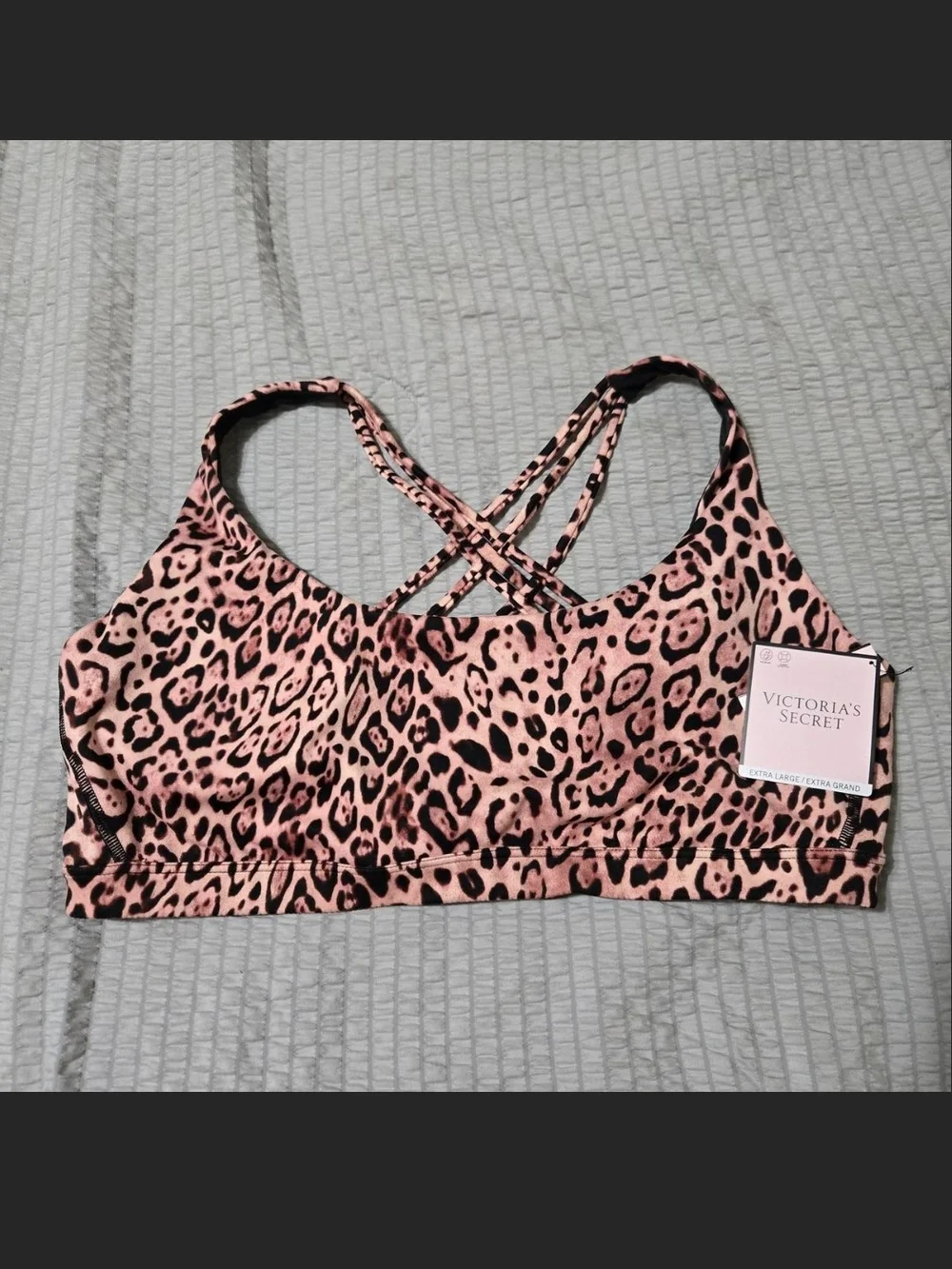 Victoria's Secret Pink Leopard Crisscross Sports Bra NWT